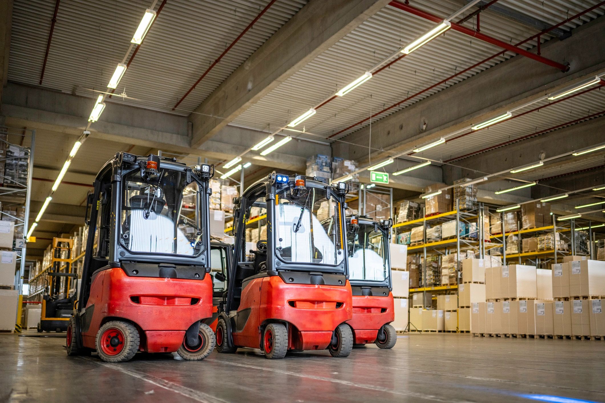 Forklift in warehouse, representing industrial distribution and dispatch