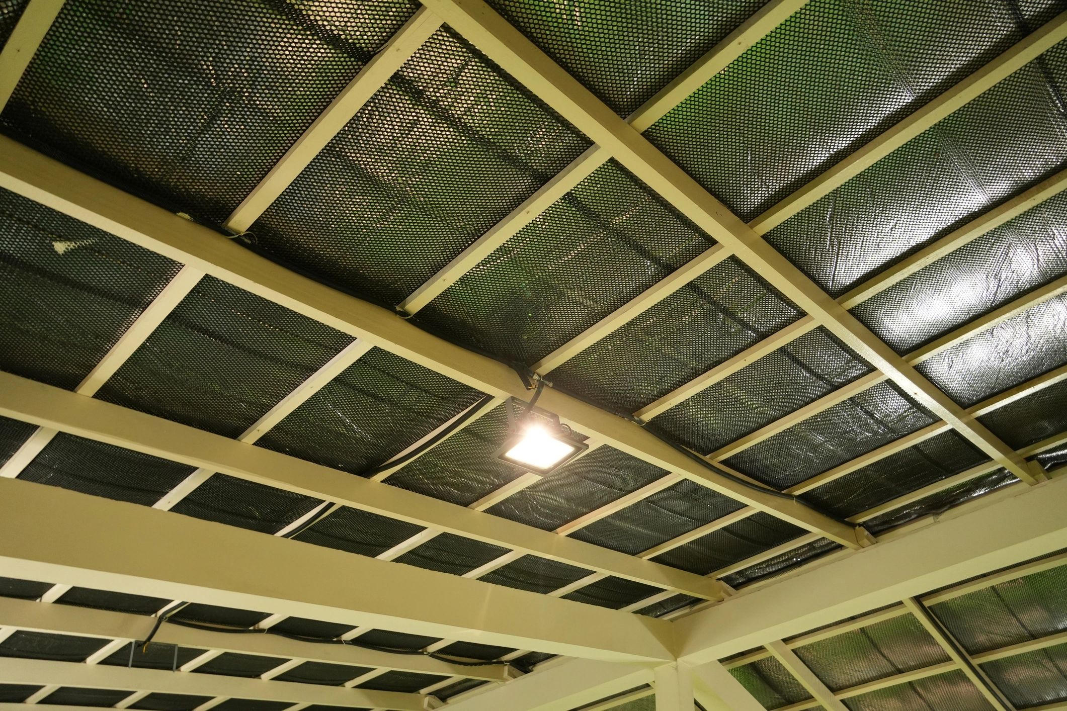 Industrial ceiling with insulation material, representing EPS insulation applications